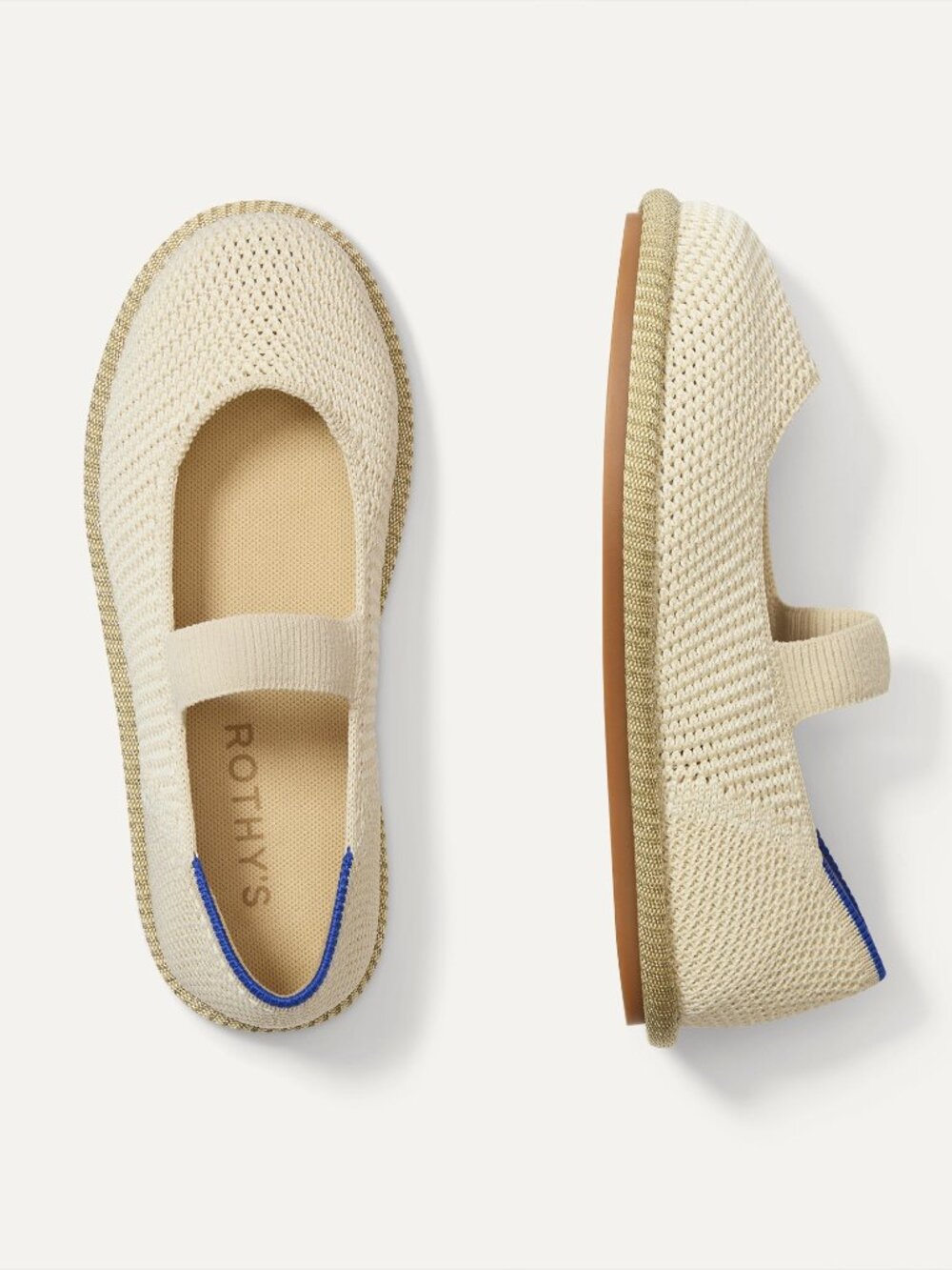 Rothy's The Mini Mary Jane (for Kids) - Opal Raffia-Knit Size 2
